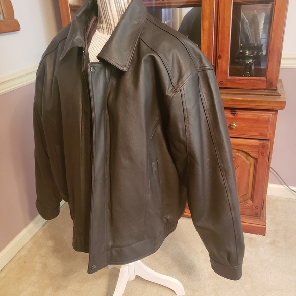 Reeds Lambskin Leather Brown Bomber Jacket Coat 2xxl 2 Extra Large⁸ - Picture 2 of 14